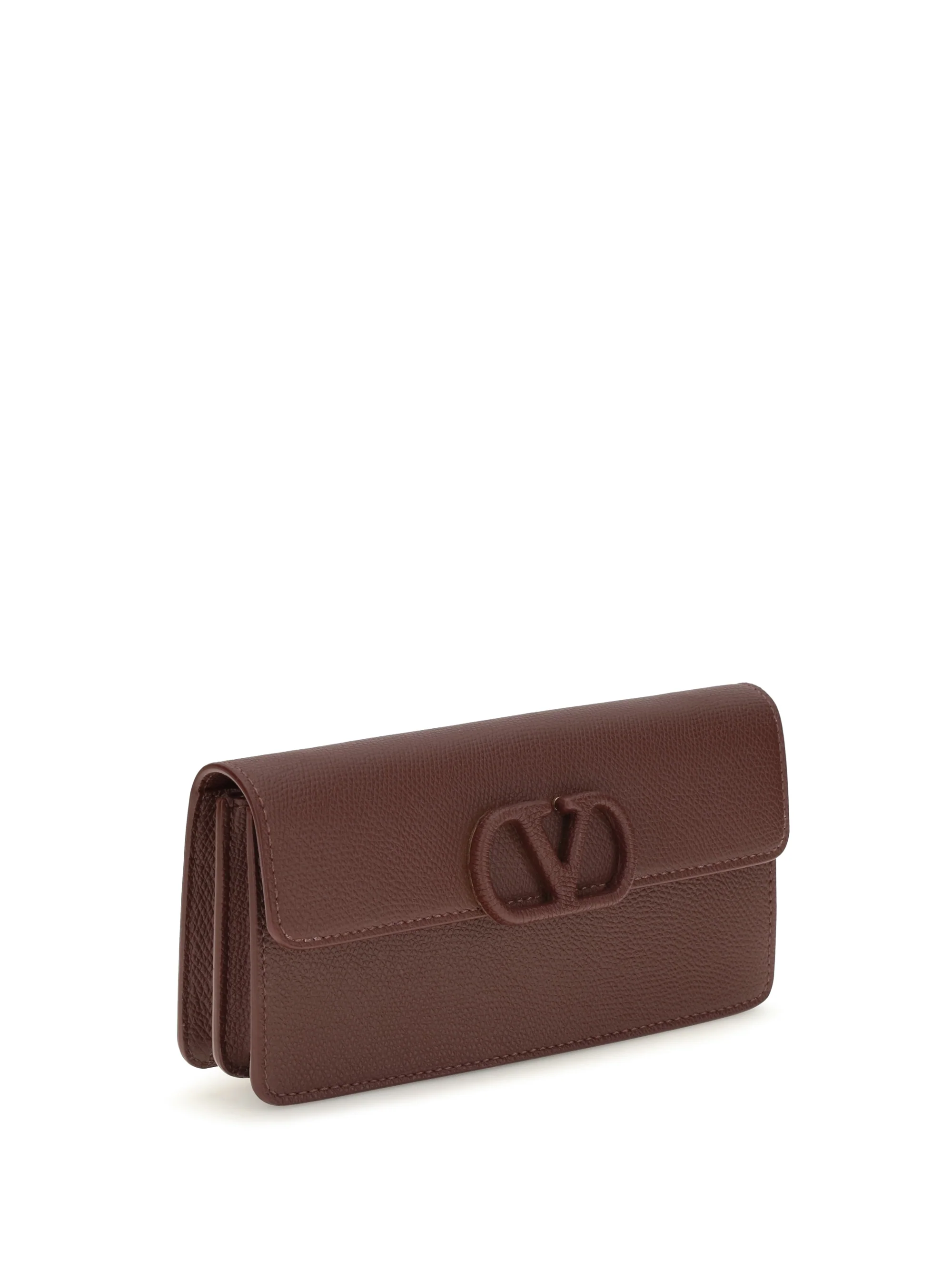 VALENTINO GARAVANI OS vlogo signature grainy calfskin chain wallet