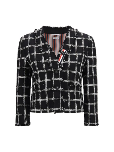 checked tweed cardigan jacket