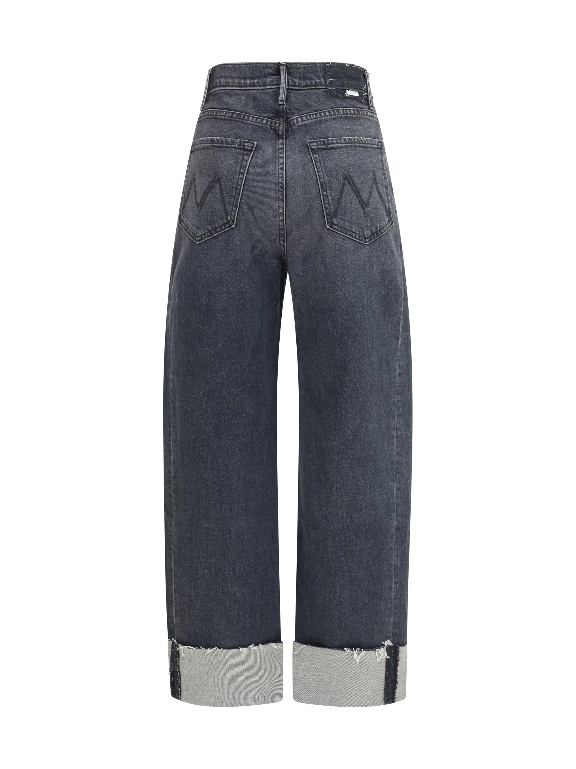 MOTHER DENIM 24 half pipe flood cuff fray jeans