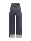 half pipe flood cuff fray jeans