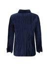 shirt in fine striped velvet-like fabric