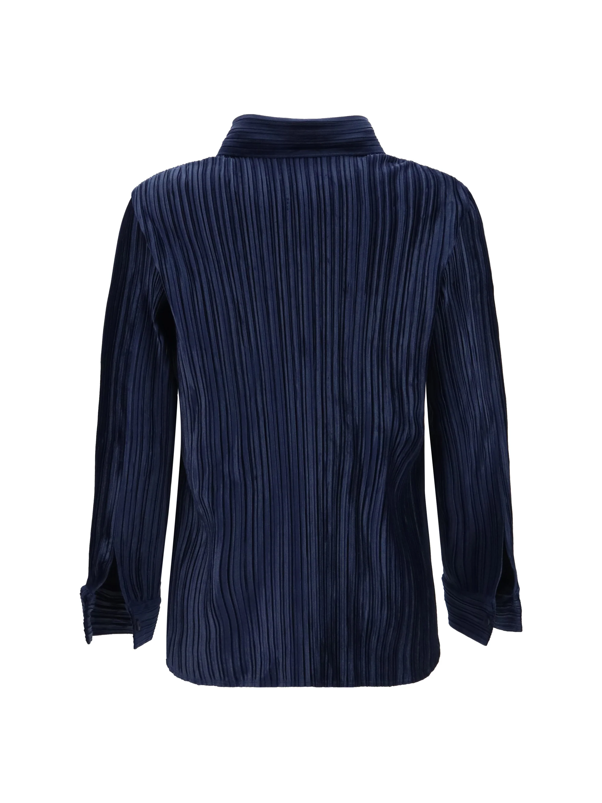 shirt in fine striped velvet-like fabric
