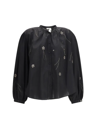 fleurs d’orient embroidered voile bohemian shirt