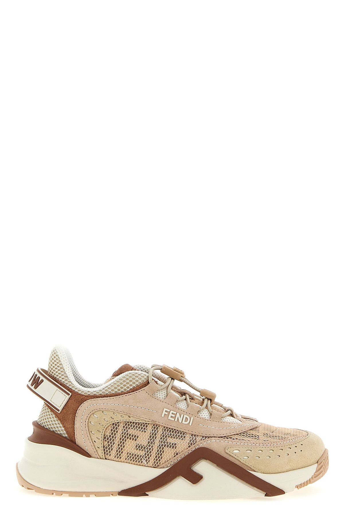 tech mesh and suede fendi flow sneakers