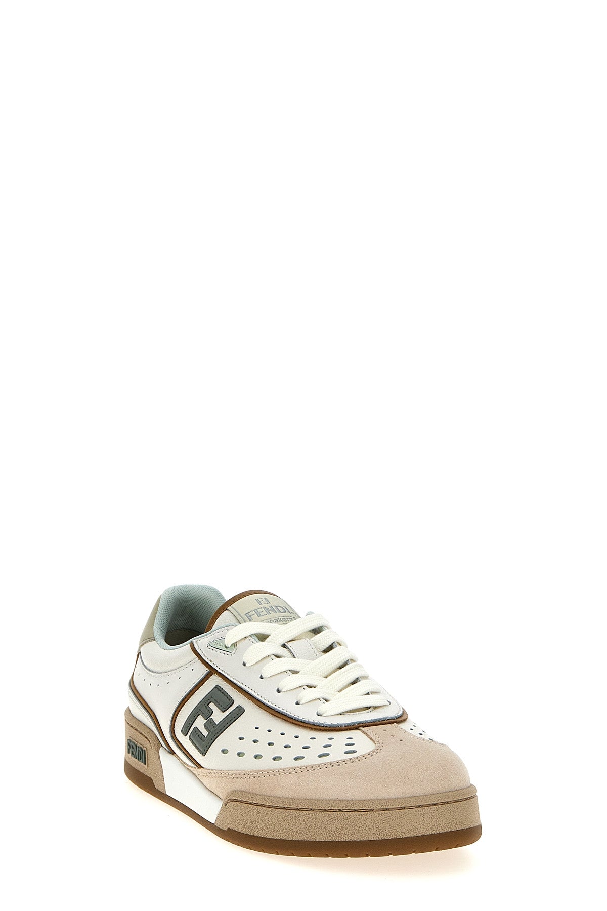 FENDI 40 fendi match suede and leather sneakers