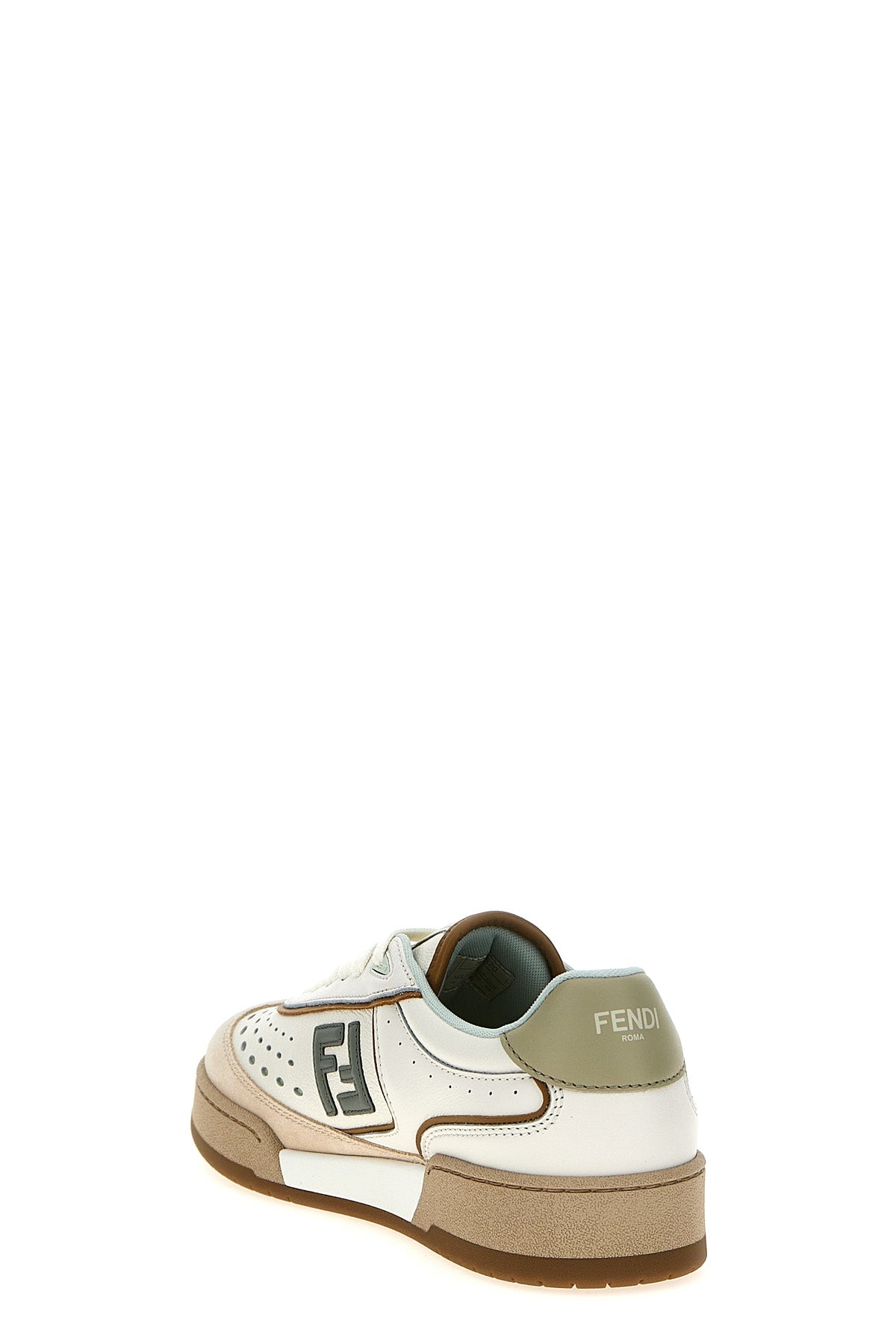 fendi match suede and leather sneakers