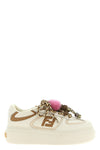 fendi match leather sneakers embossed logo on the heel
