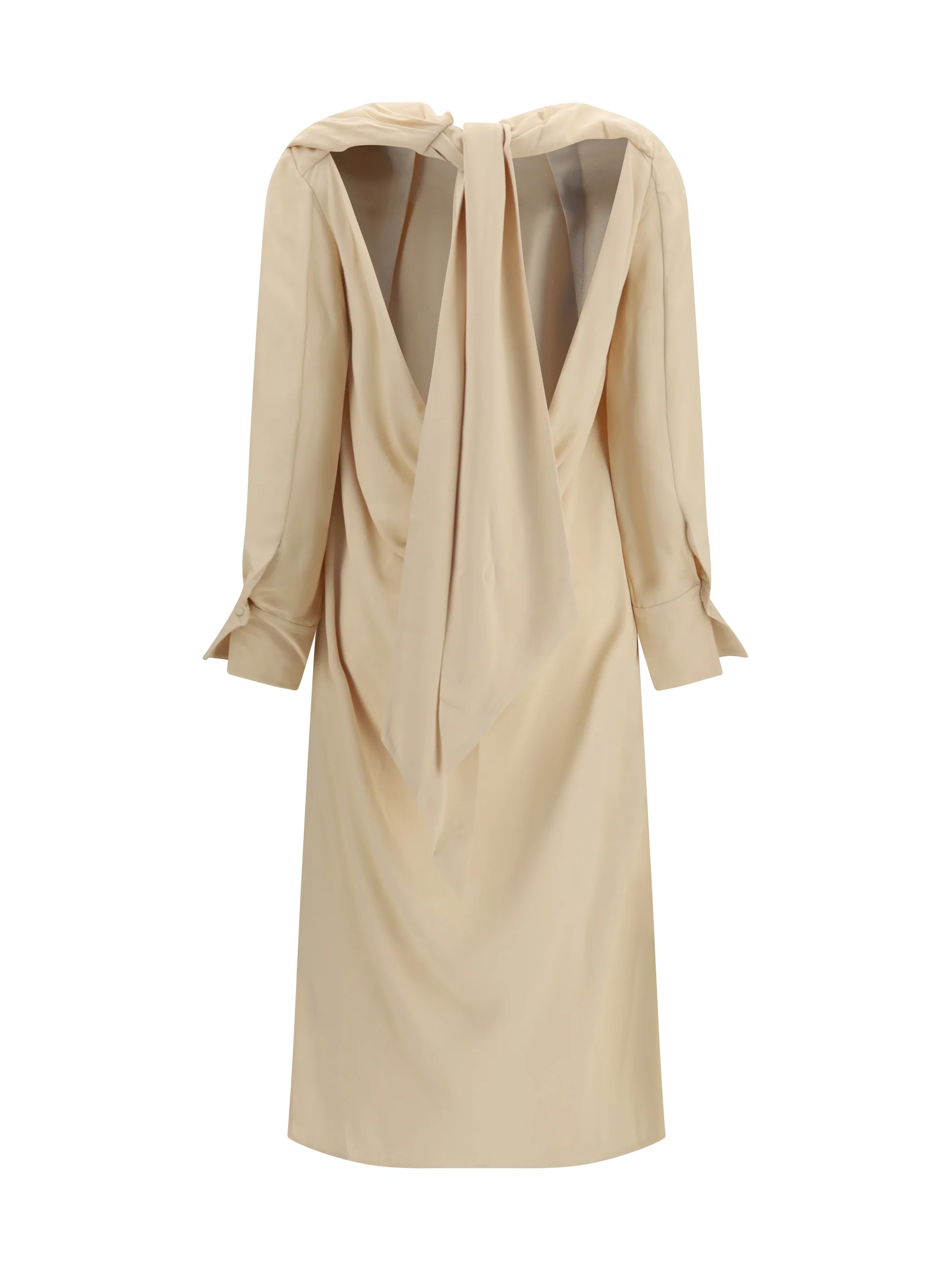 draped backless midi dress