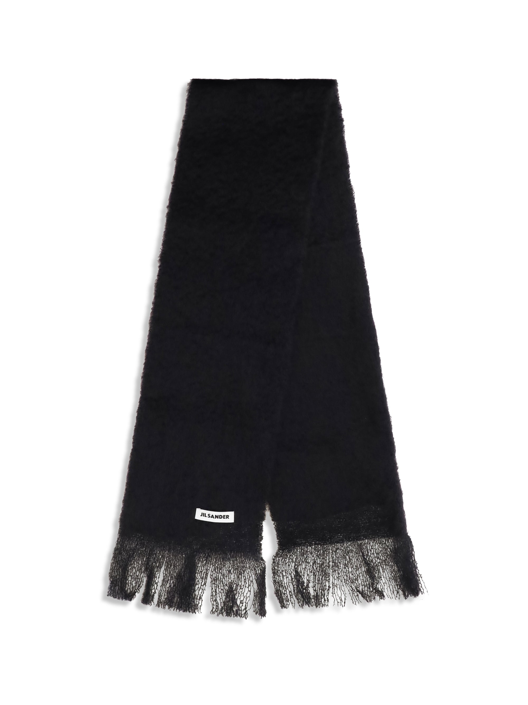 JIL SANDER OS wool scarf with logo