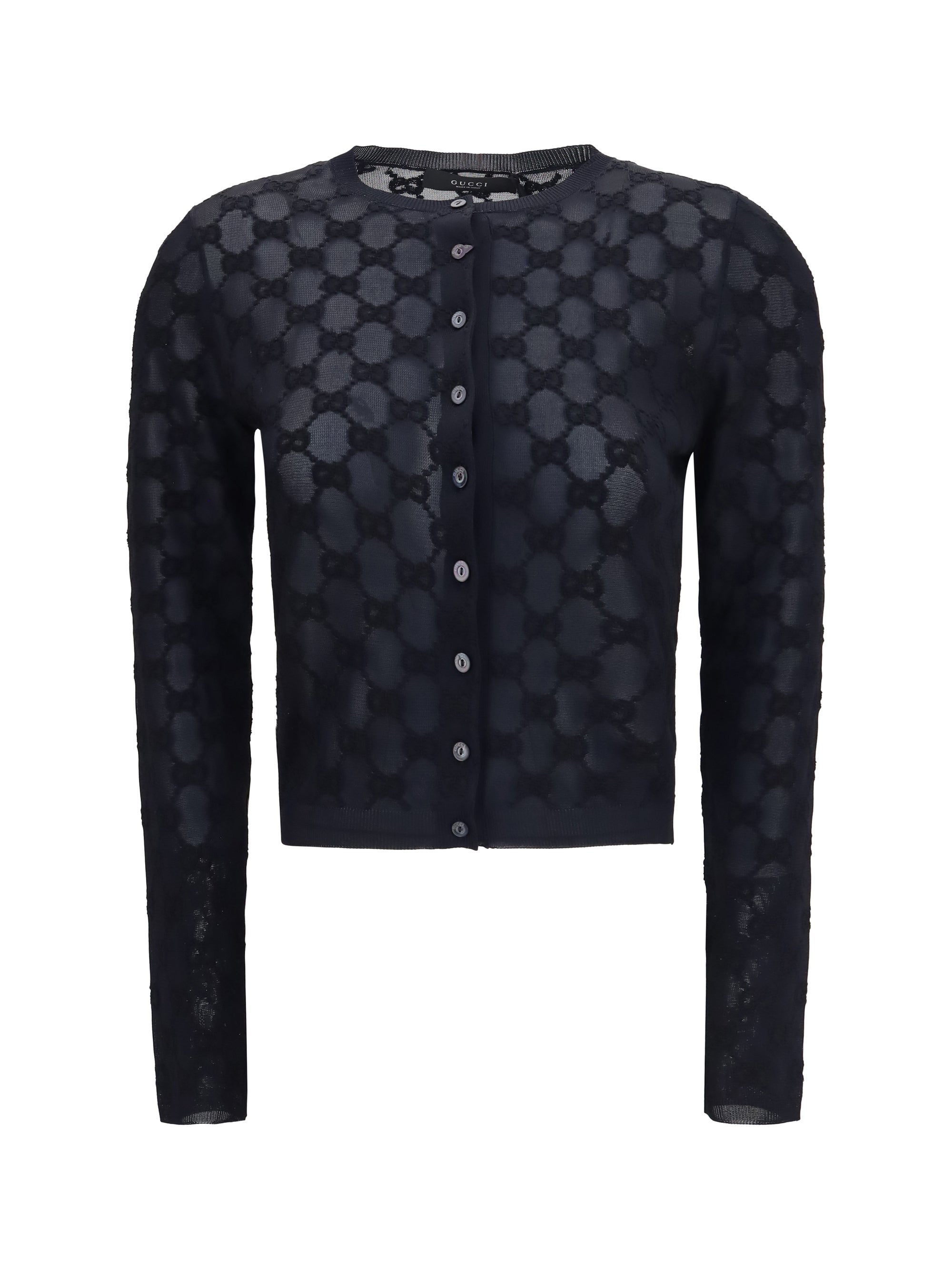 GUCCI L gg all-over viscose crepe cardigan