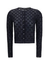 gg all-over viscose crepe cardigan