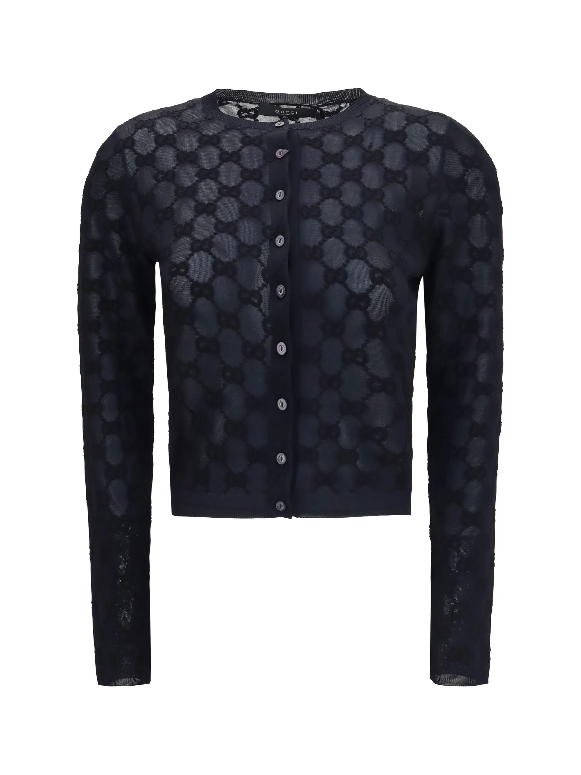 gg all-over viscose crepe cardigan