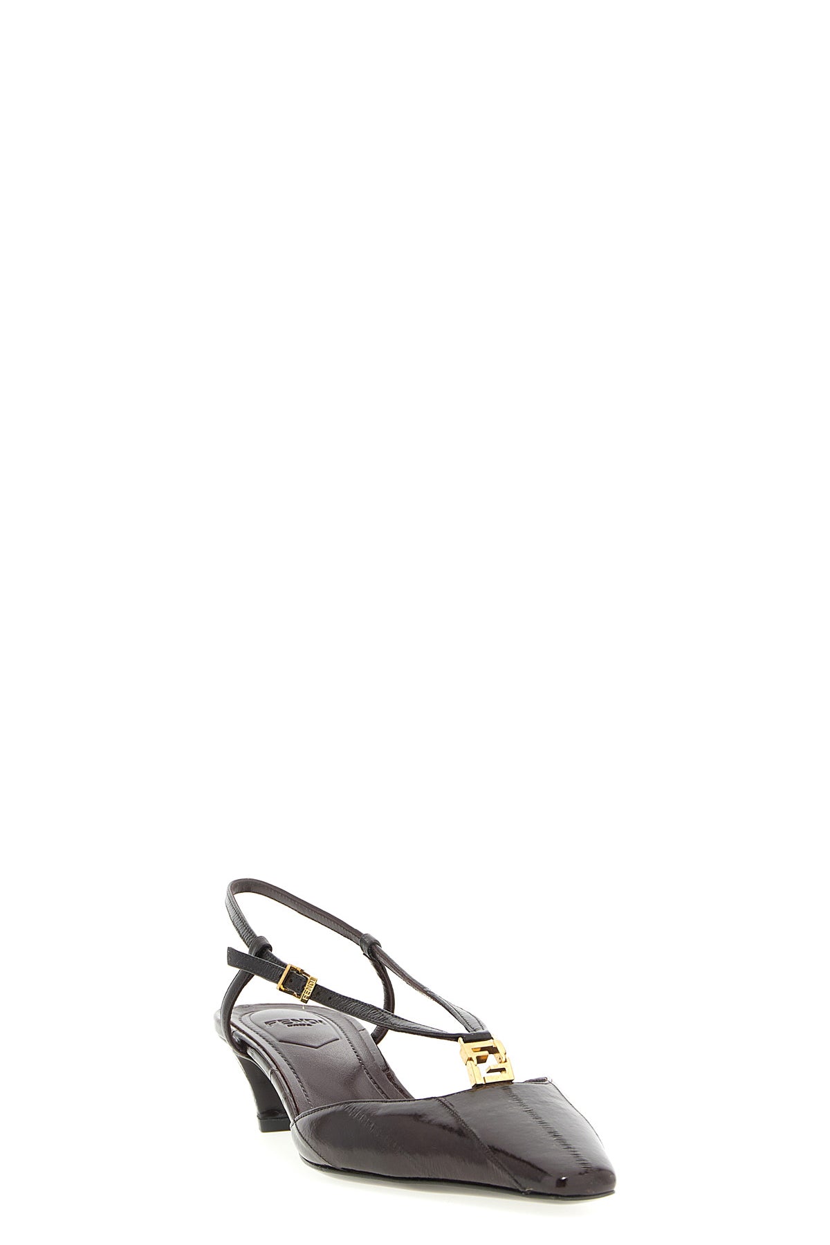 FENDI 36.5 fendi ffold leather slingbacks