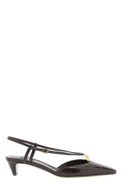 fendi ffold leather slingbacks