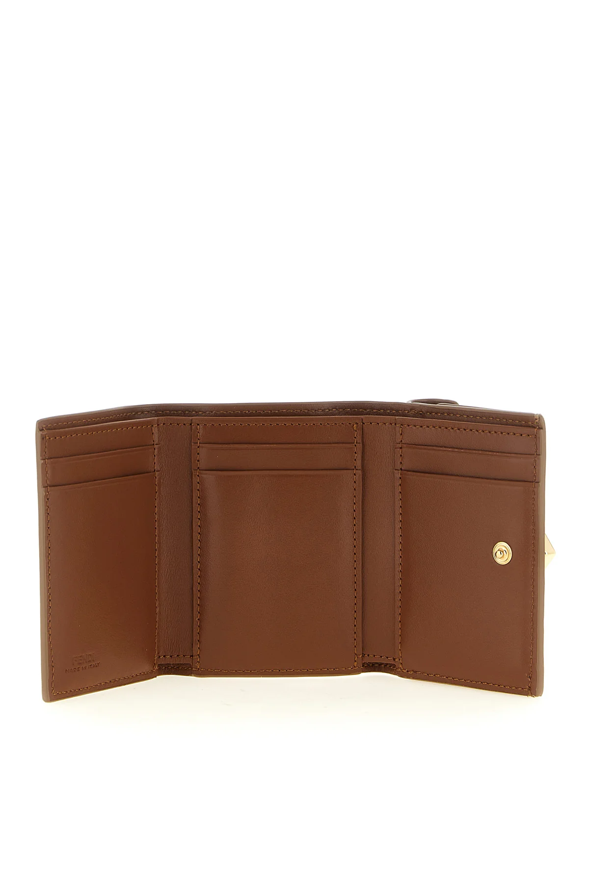 the fendi wallet trifold mini ff wallet is distinguished by a geometric and comp