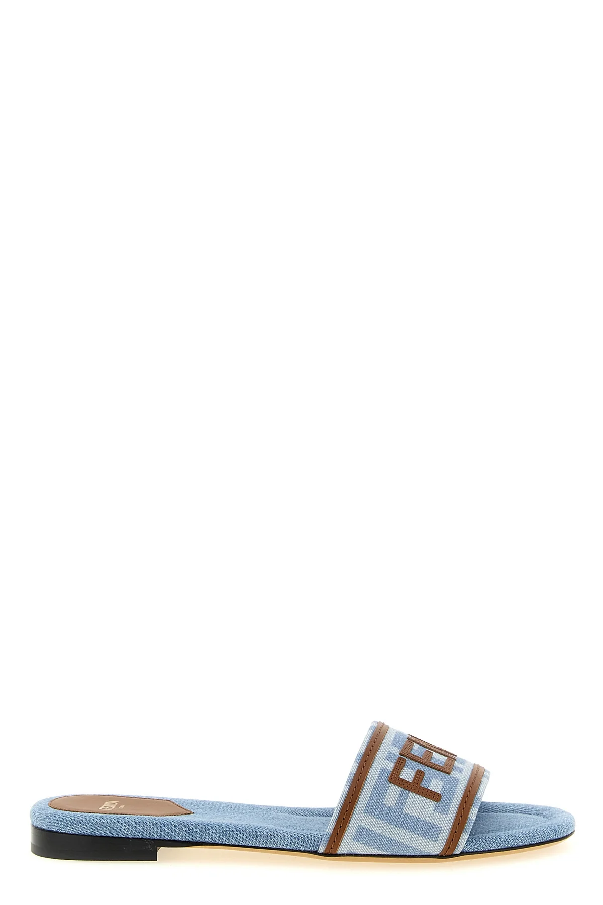 FENDI 36 the fendi sunshine slide sandals are distinguished by a wide-band silhouette mad