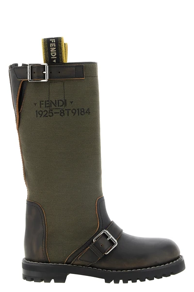 the fendi commando boots define a workwear-inspired aesthetic through a struct