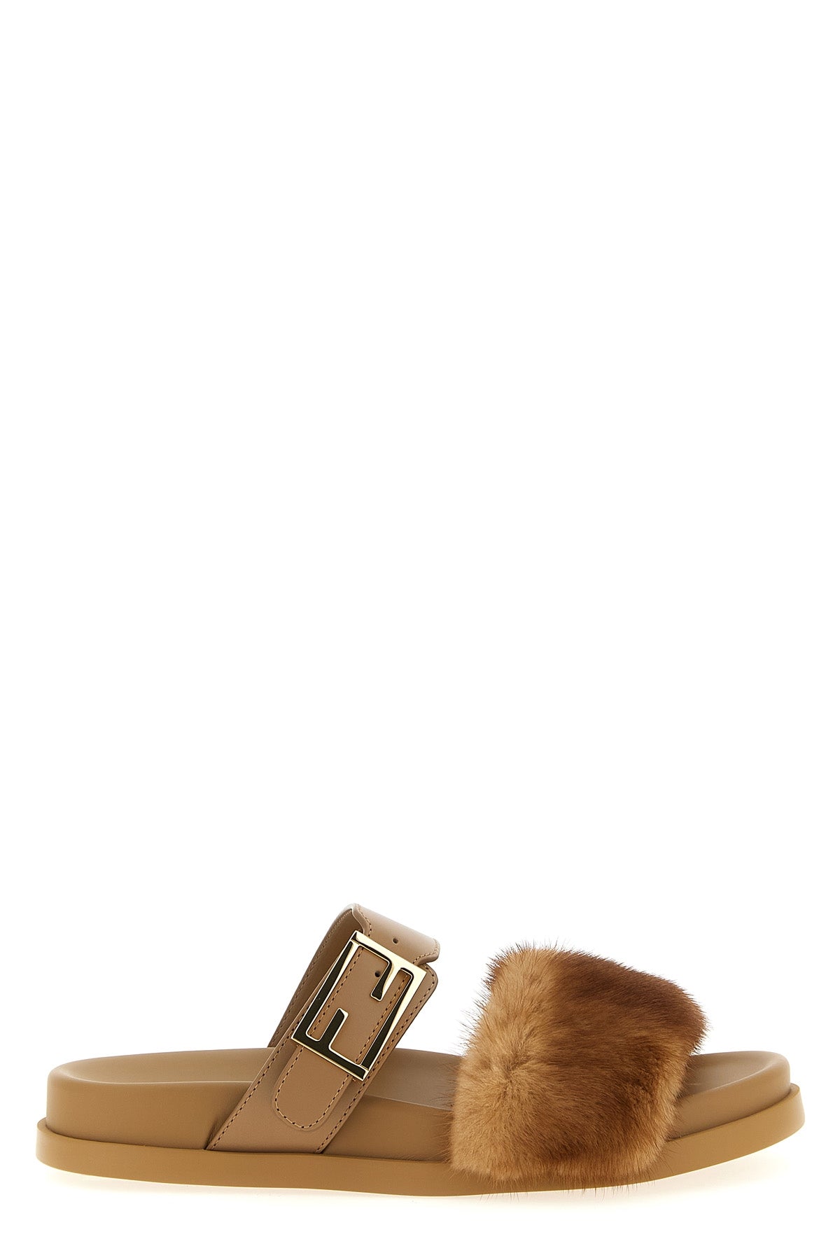 FENDI 36 fendi feel leather slides