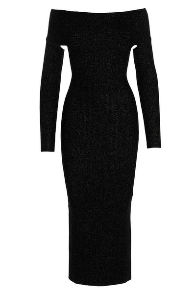 mariasole lurex wool blend dress