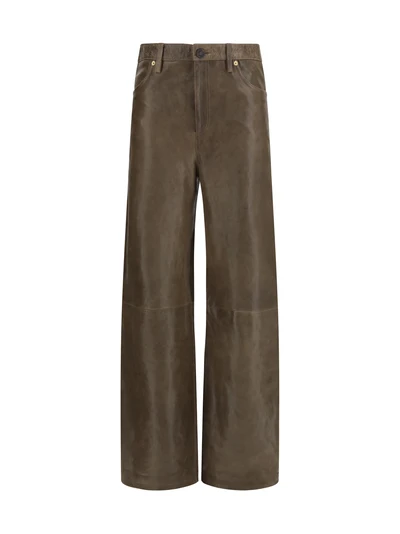 melany leather pants with embroidery