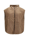 hooded padded vest in water repellent canvas