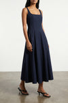 wells midi dress in light cotton poplin