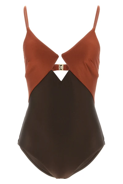 aster one-piece swimsuit in shiny stretch fabric