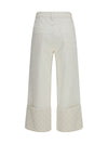 t monogram contrast cuff straight-leg jeans
