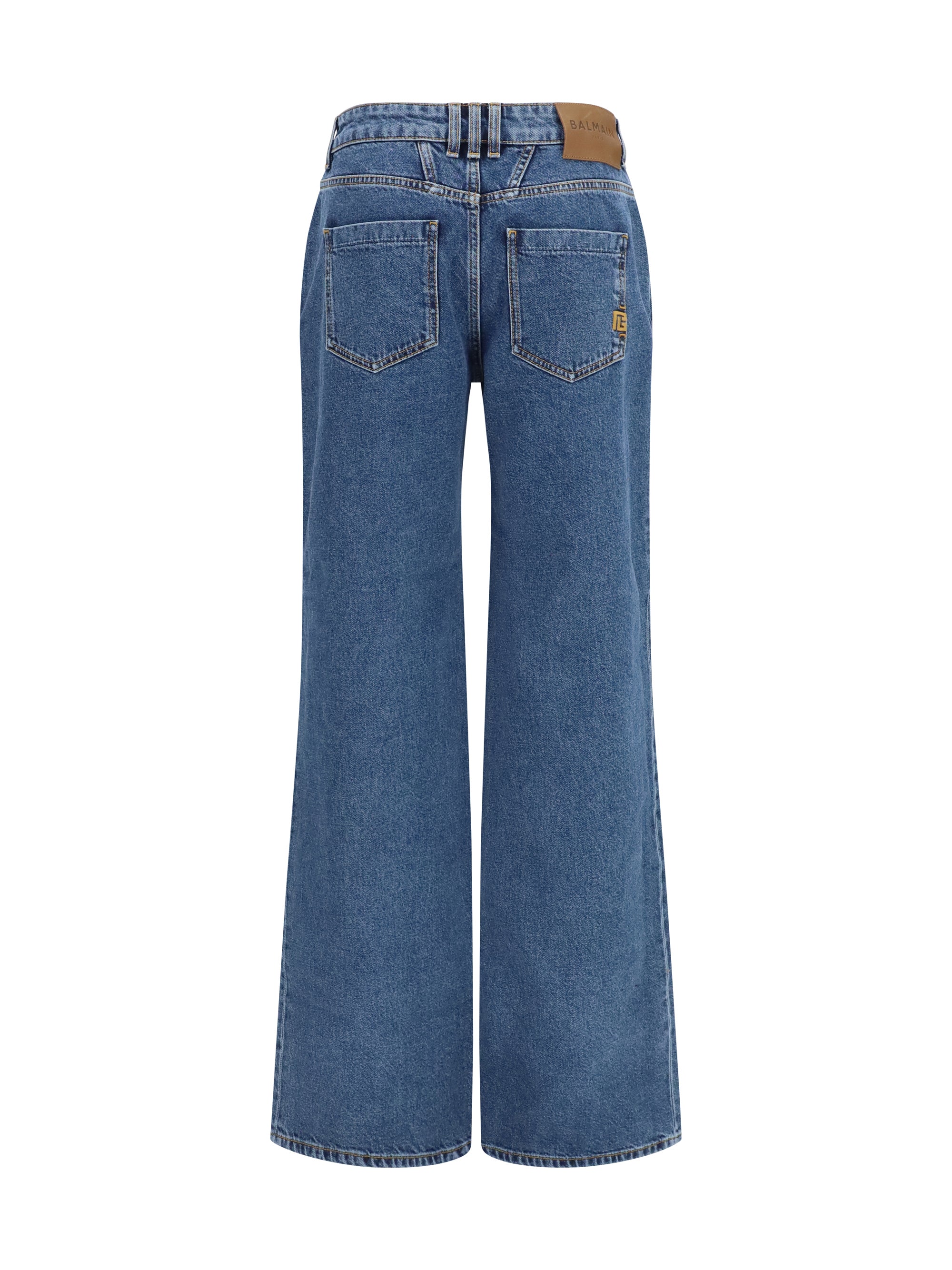 BALMAIN 36 straight wide-leg jeans