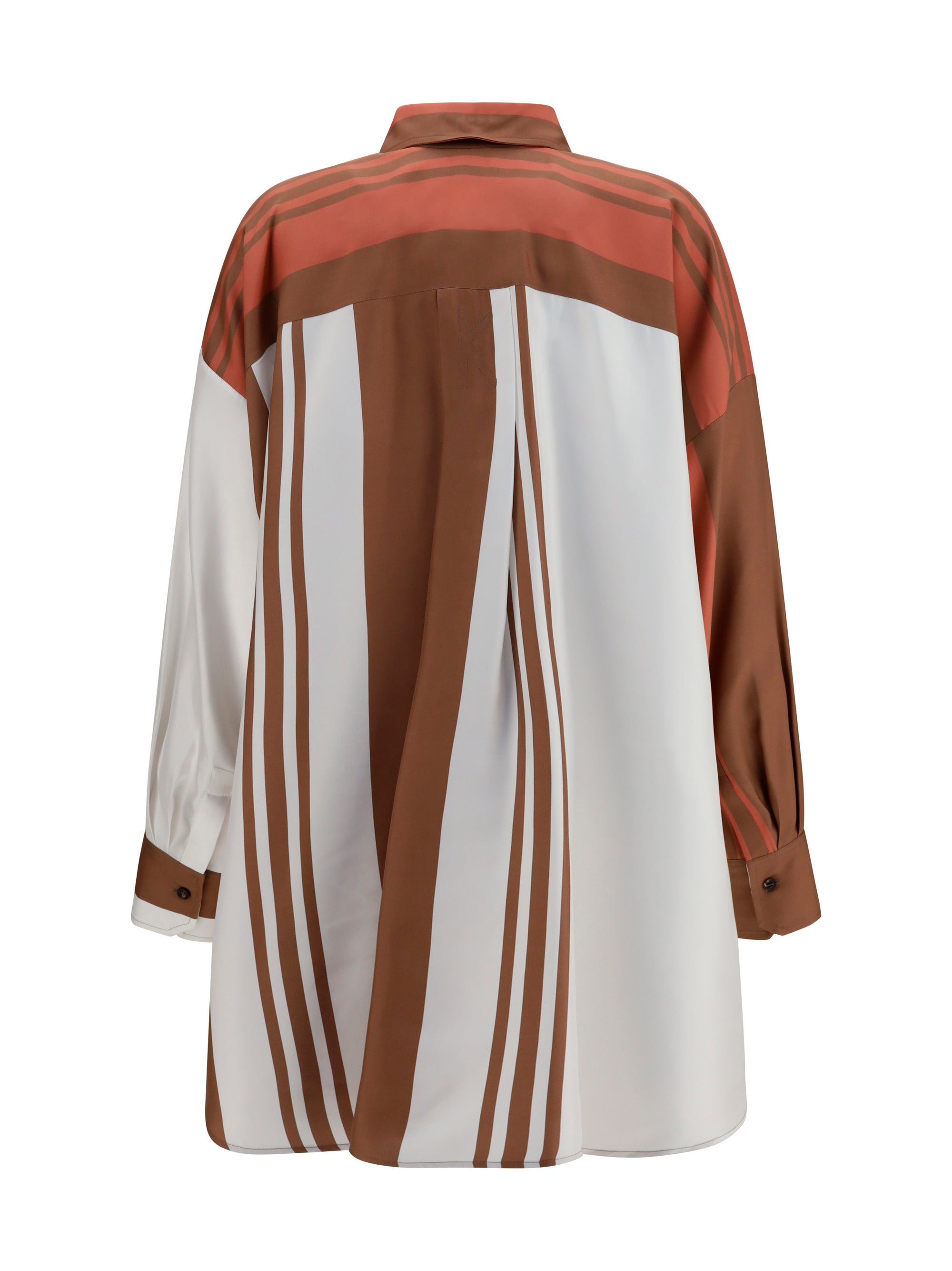 KITON 46 long striped silk shirt 