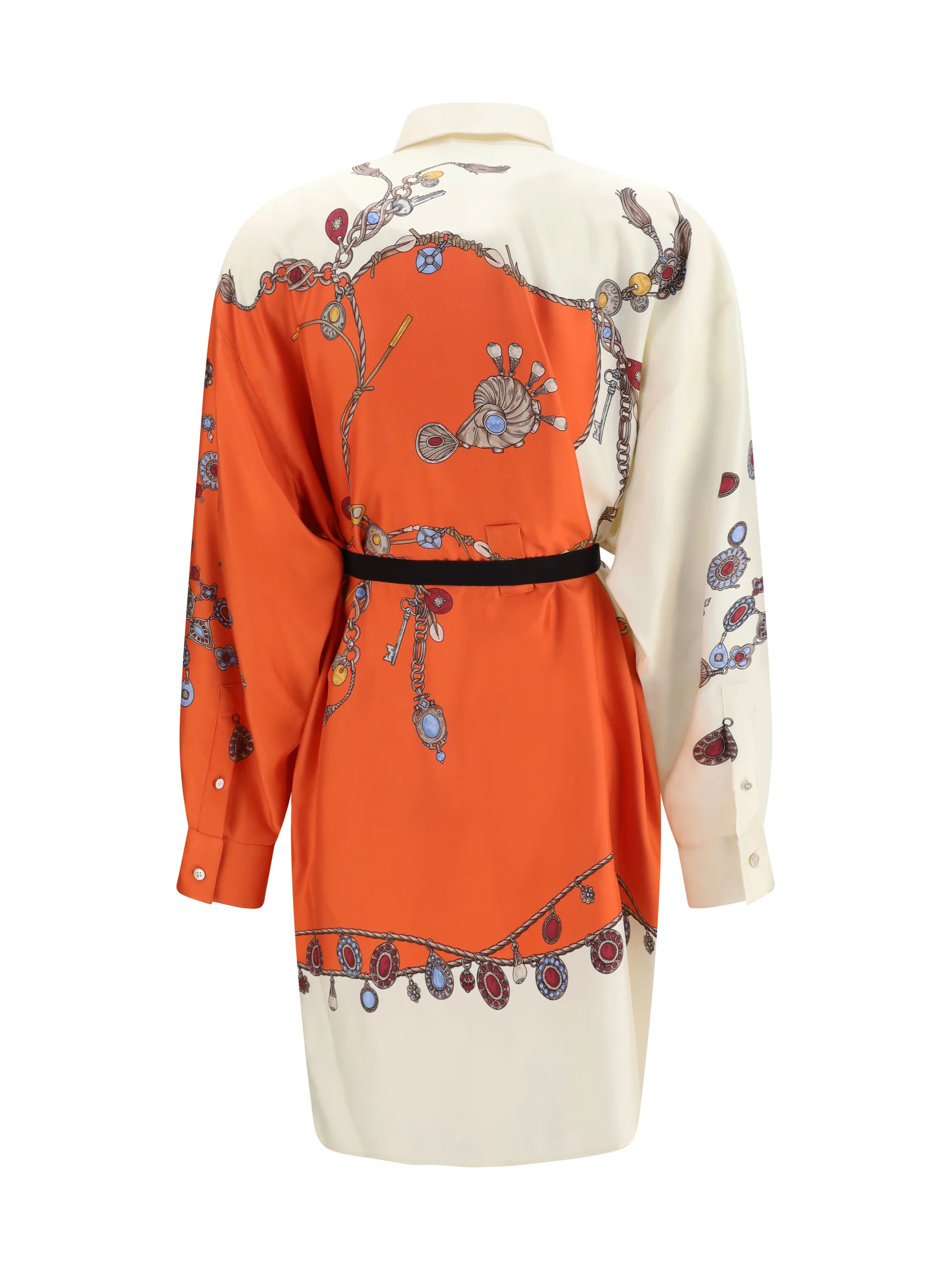 VERSACE 38 printed silk shirt mini dress