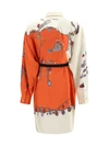 printed silk shirt mini dress