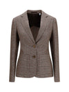 single-breasted wool and linen blazer