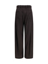 barrel-leg pants with drawstring in silk
