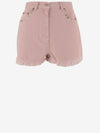 pink denim shorts
