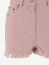 pink denim shorts