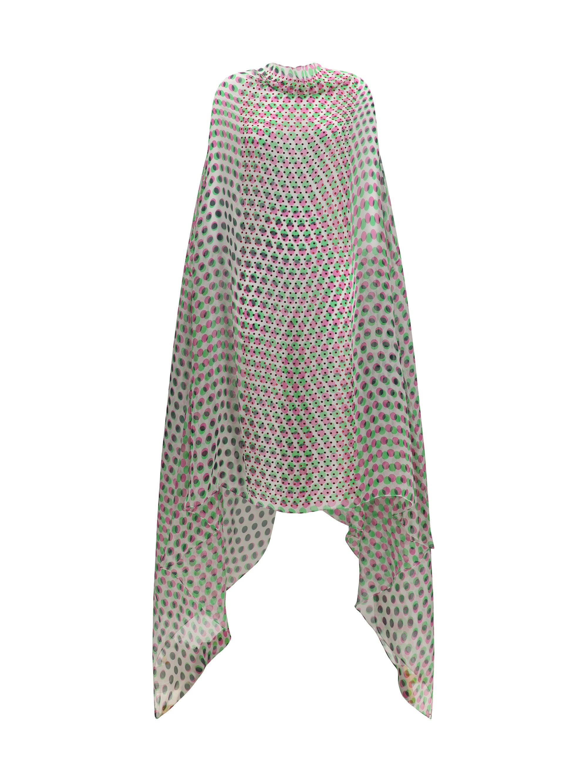polka-dot cape dress