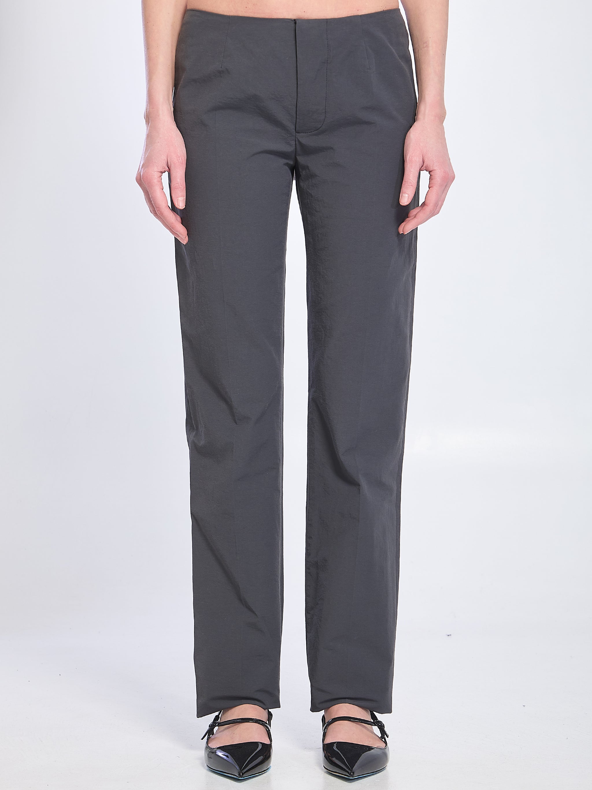 grey trousers