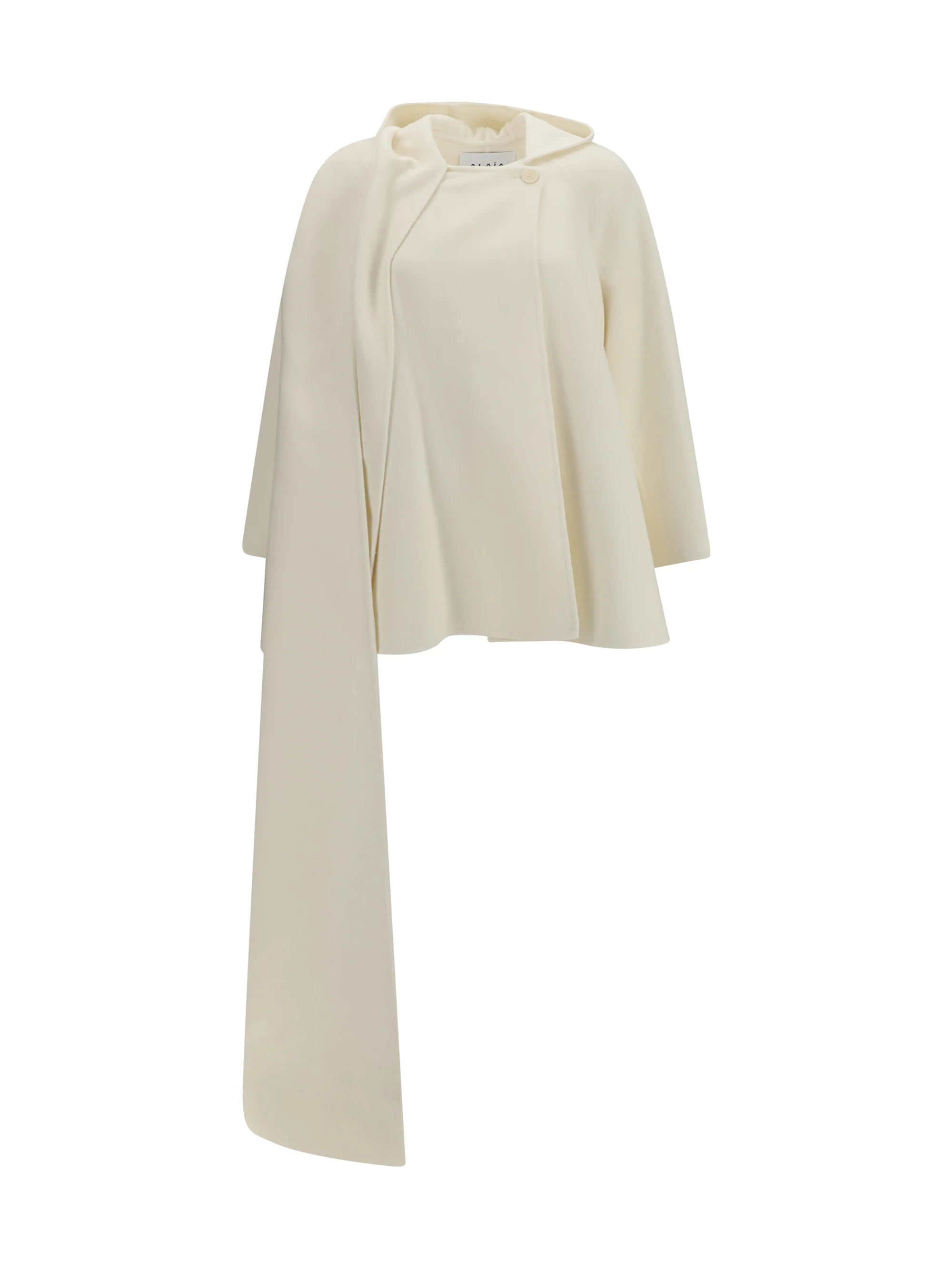 ALAIA 36 wool coat with scarf