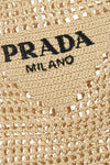 Logo Embroidered Crochet Raffia Tote