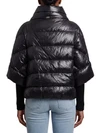 puffer cape-style down coat with sleeves