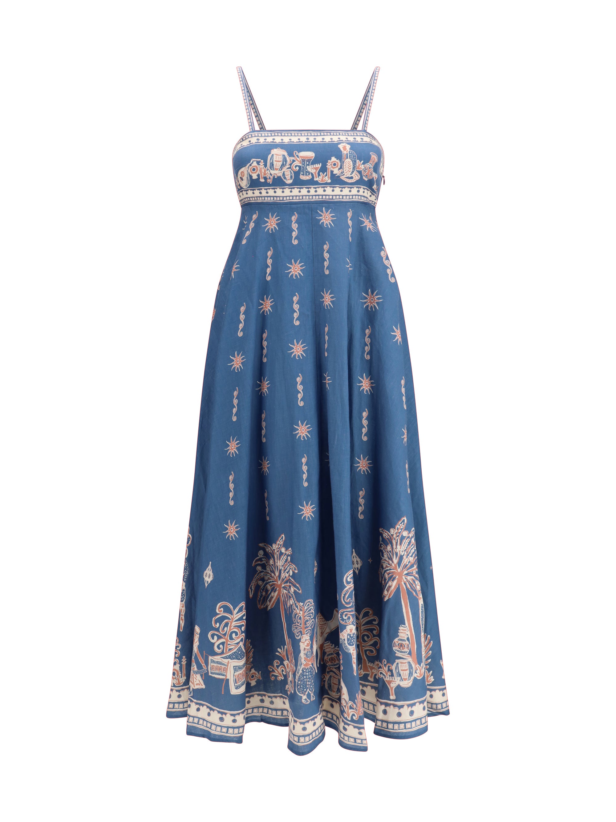 ALEMAIS 8 acacia linen maxi dress