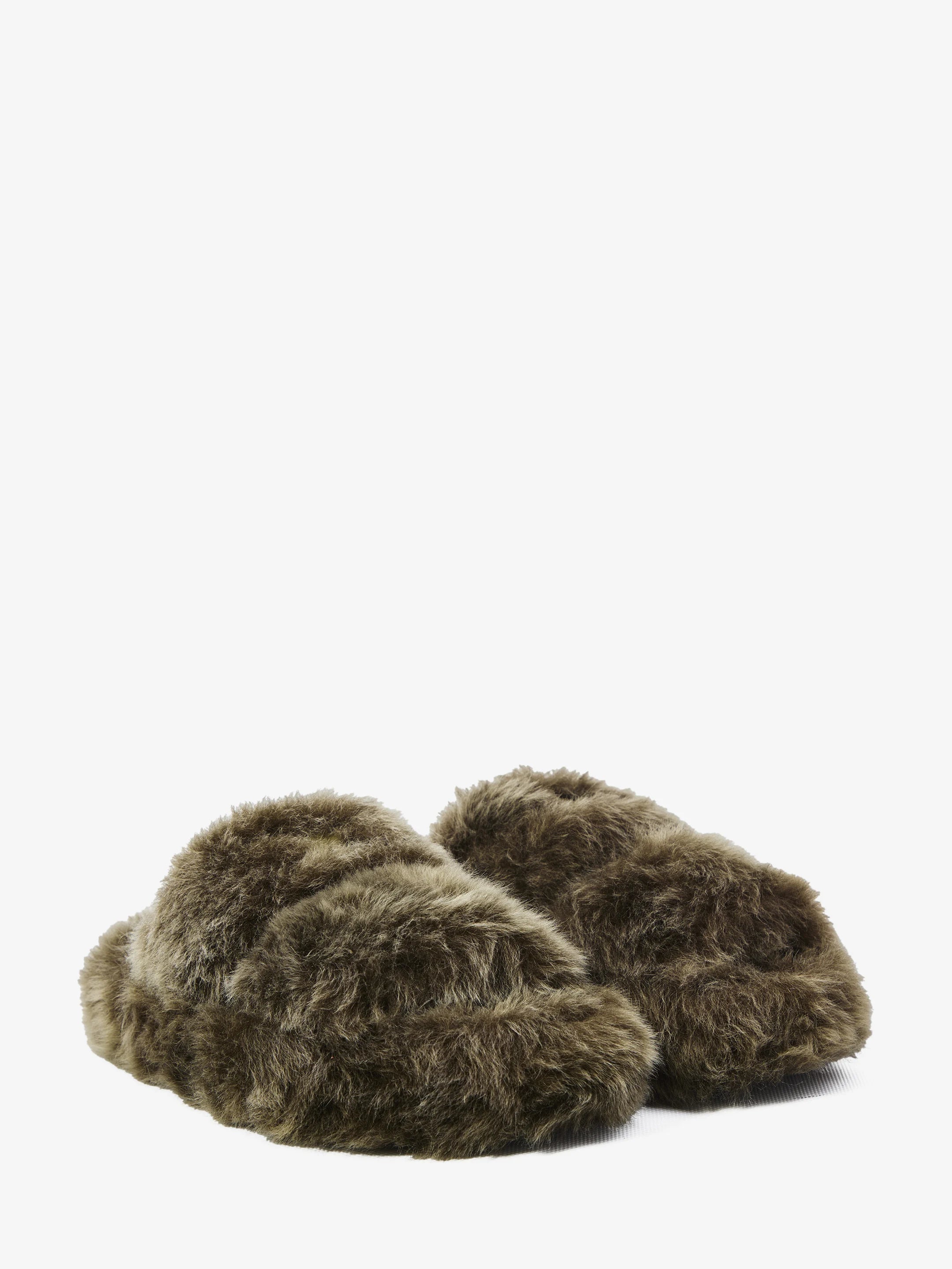 CELINE 40 triomphe 05 fur shearling slides