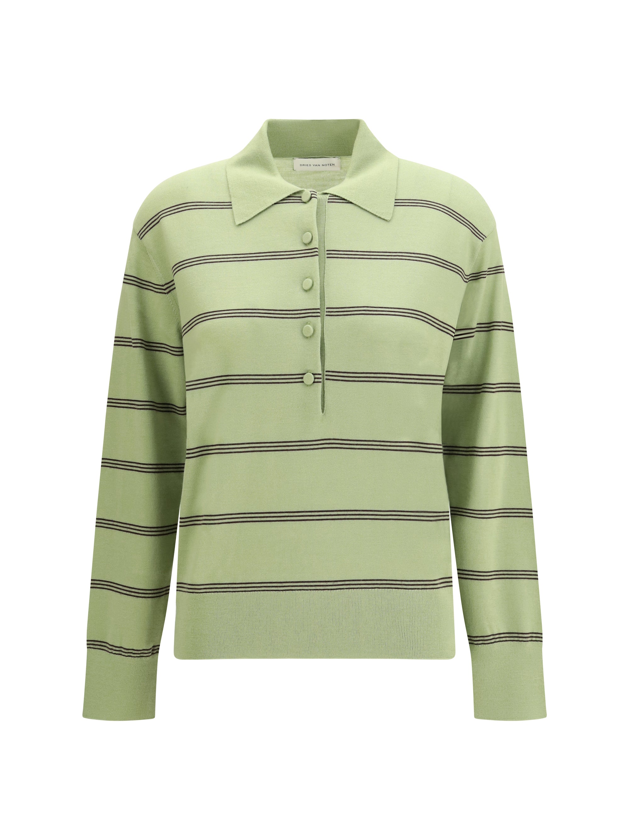 merino wool striped polo sweater