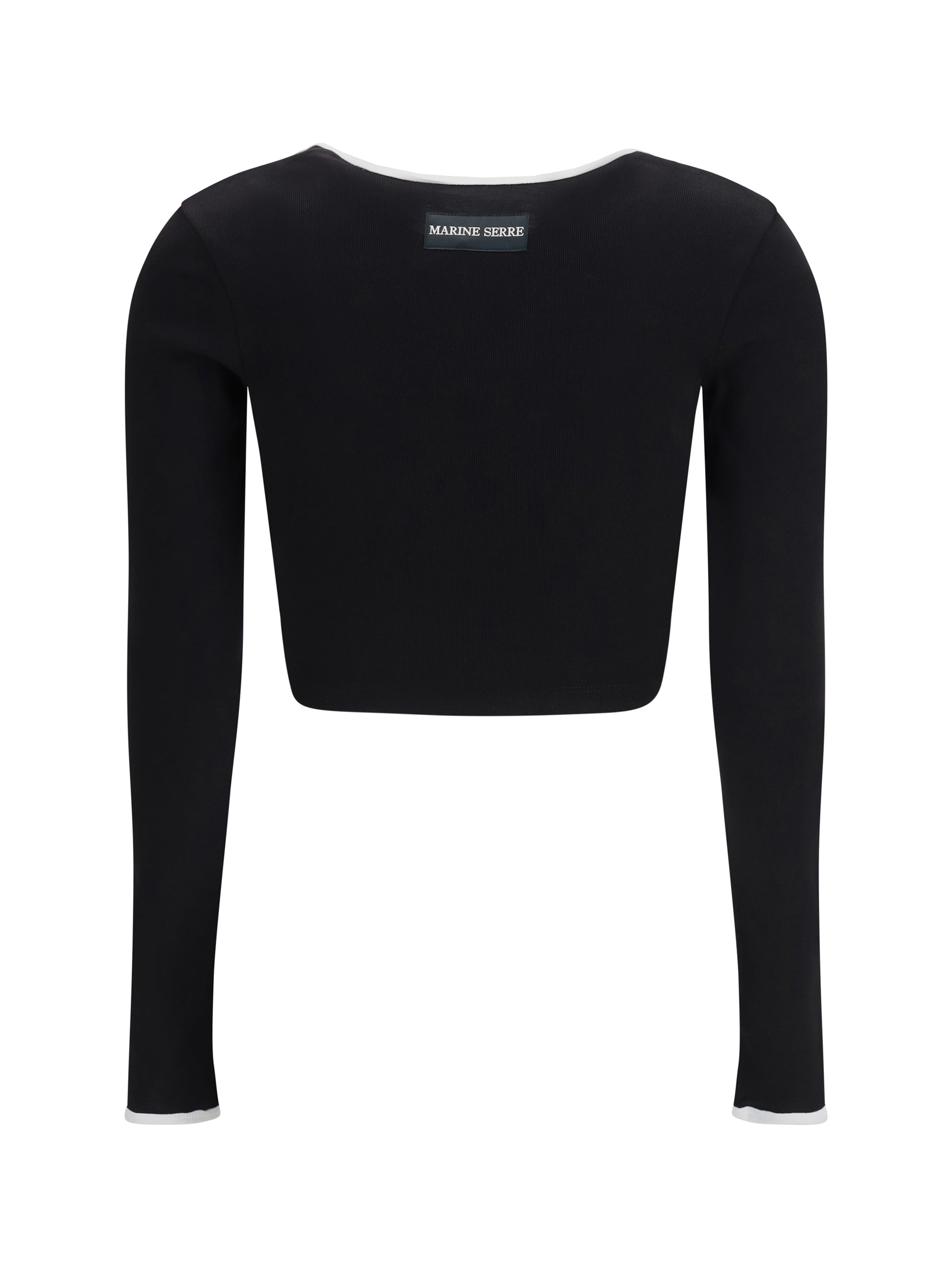 MARINE SERRE M moon logo bicolor jersey roundneck t-shirt 