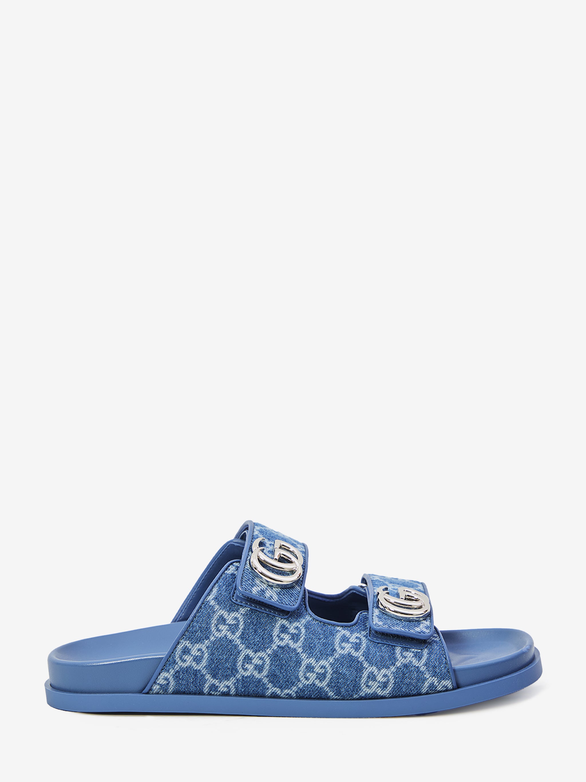 gg denim slide sandals
