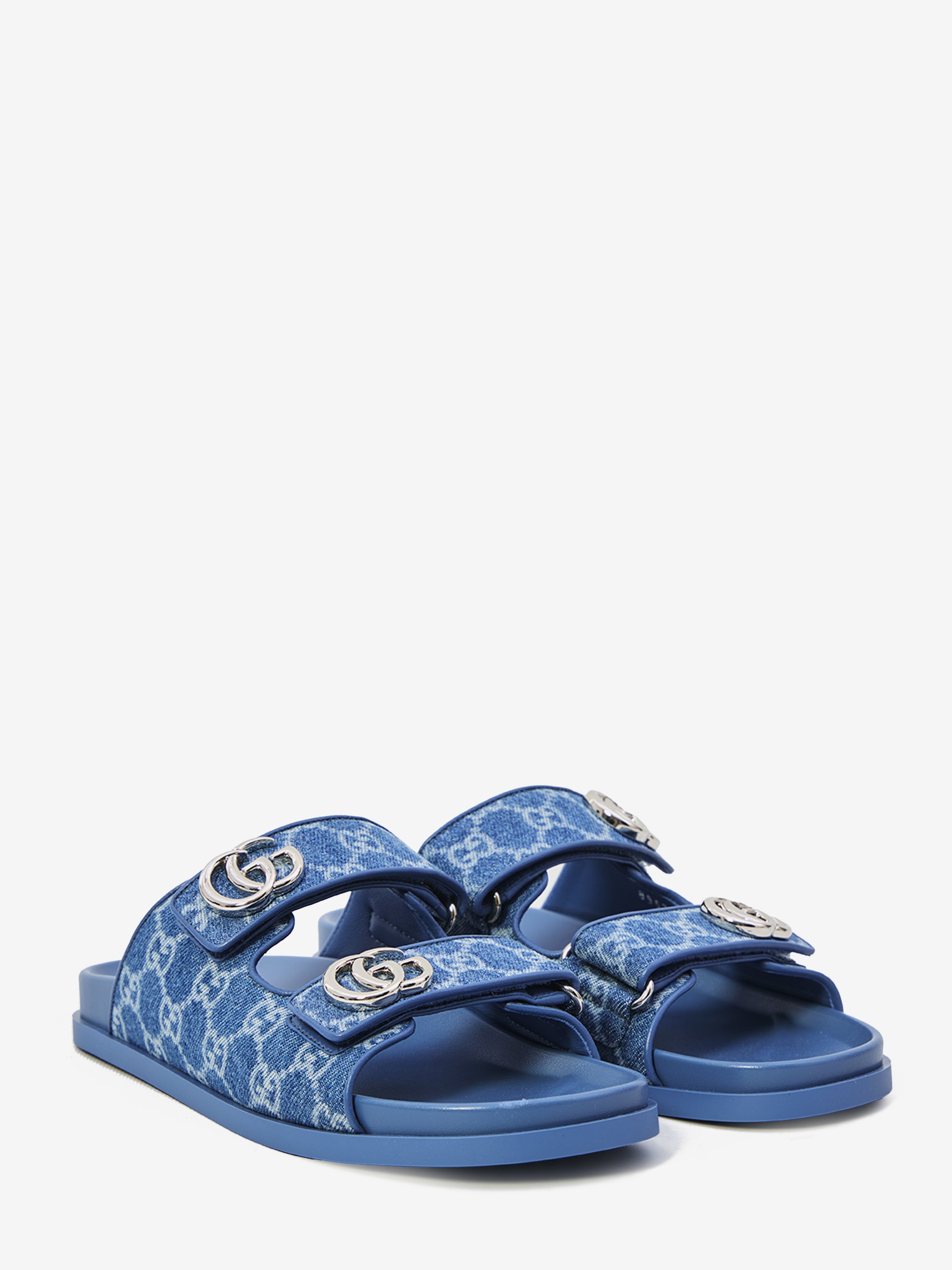 GUCCI 36 gg denim slide sandals