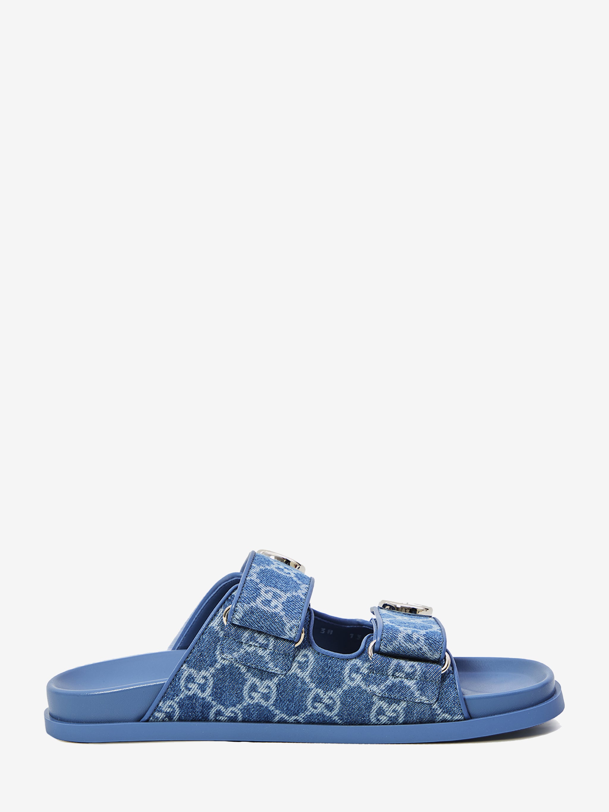 gg denim slide sandals
