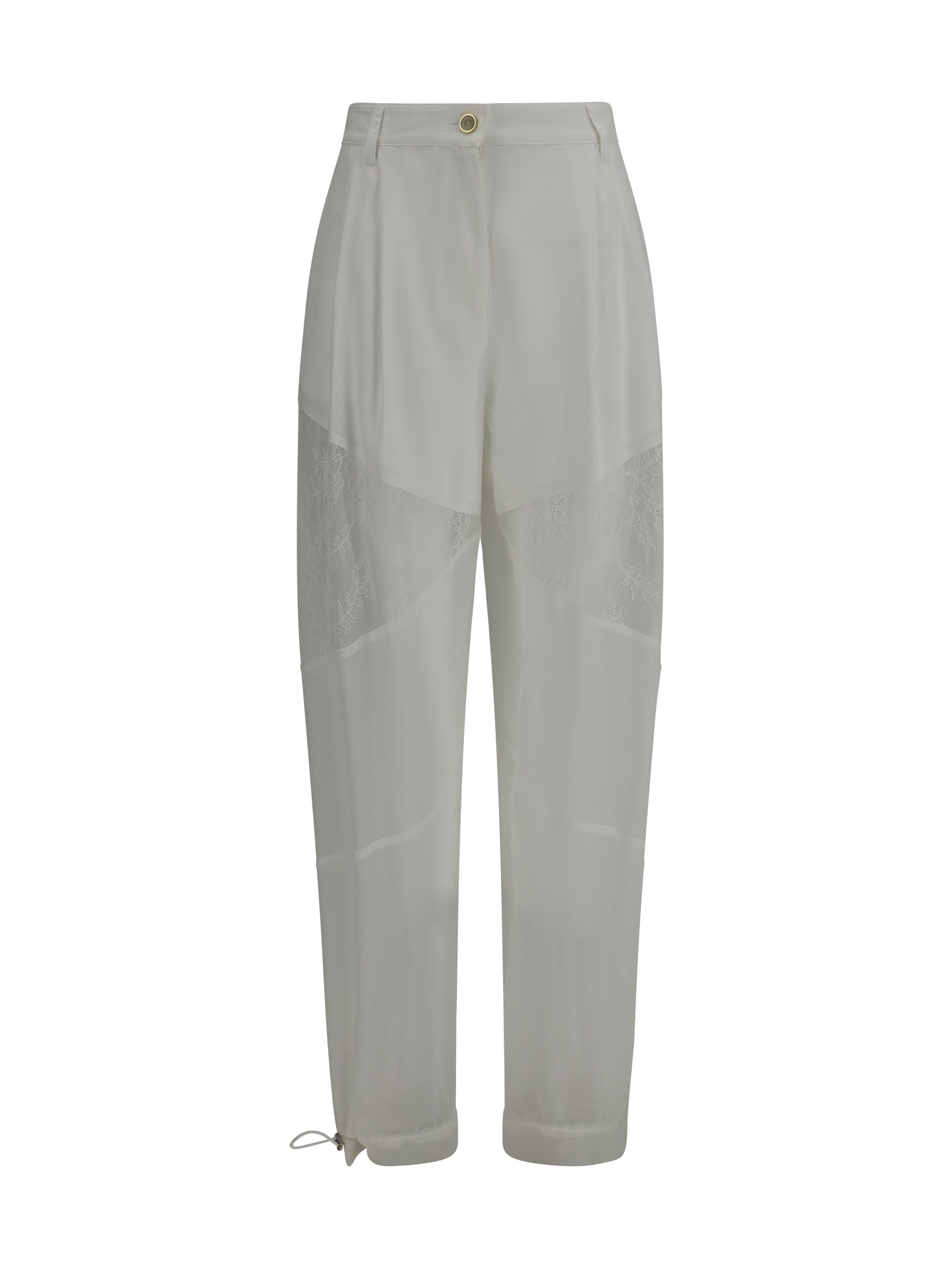 PINKO 42 nacy pants with lace inserts