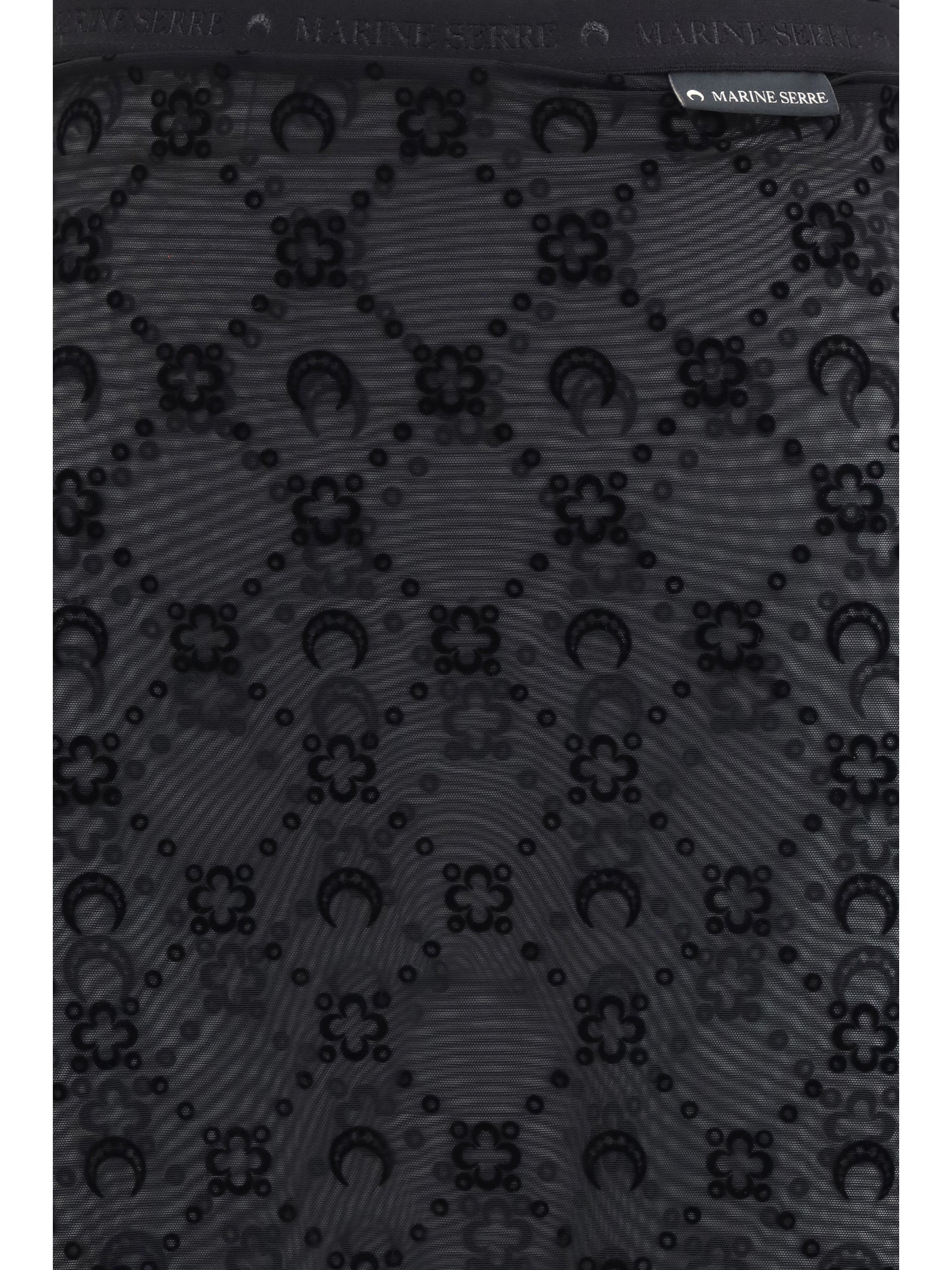 moonogram mesh flock pant-skirt